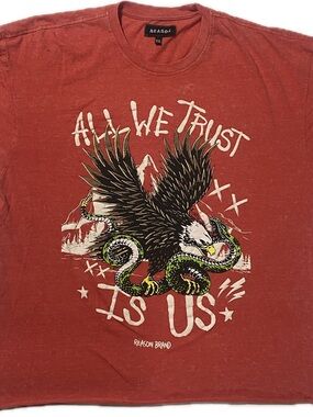 Reason Red Crewneck Tee with Brand Patch